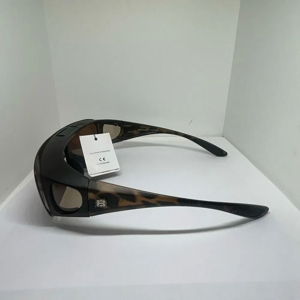 Barricade Tortoise Polarized Flip Up Fit Over Sunglasses UV400 Wrap Around